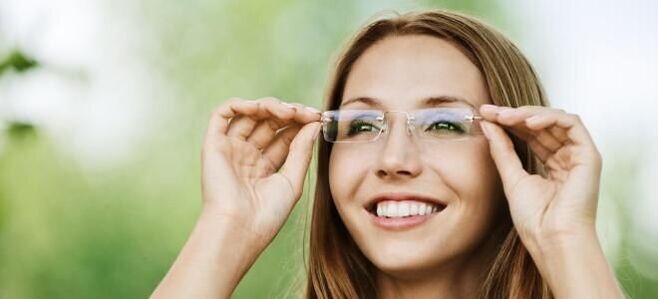 Glasses help improve vision with myopia and tension